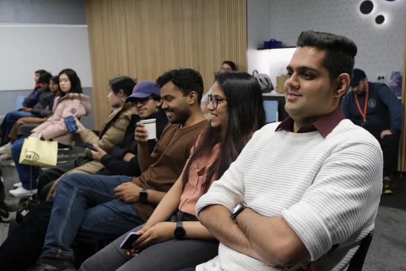 Students listening together at a WIRED event